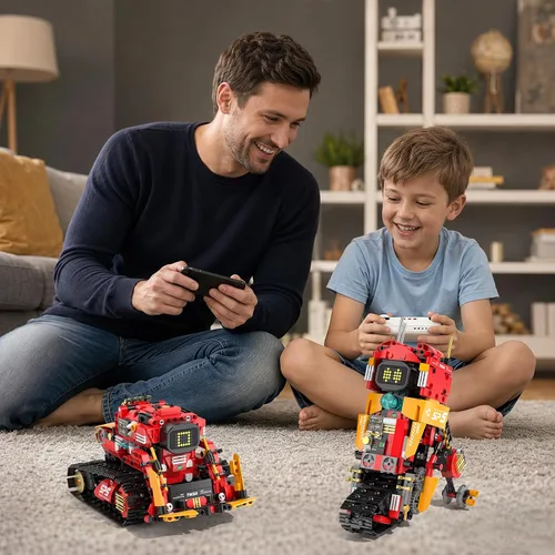 Vista 8 de 5 in 1 Stem Robot Building Kit for Kids,Remote & App Robot,896 Pcs