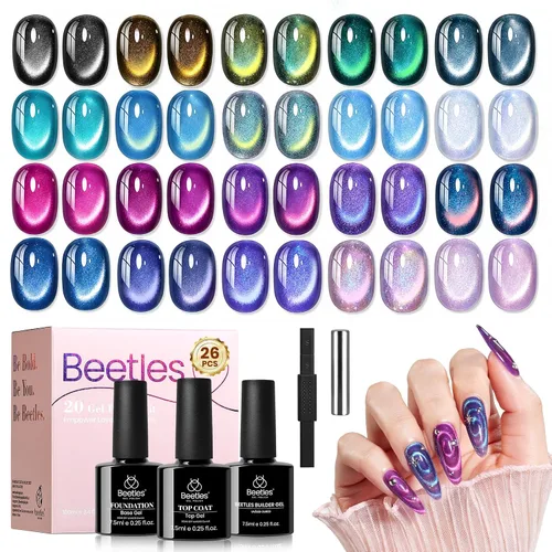 Vista 18 de Beetles - Kit de esmalte de uñas de gel con luz UV, 80 unidades, 55 colores 0 - Encantamiento