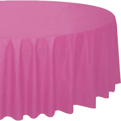 Vista 9 de Mantel redondo de plástico sólido negro (84 pulgadas), 1 unidad, diseño elegante y calidad premium, ideal para fiestas, eventos y uso diario