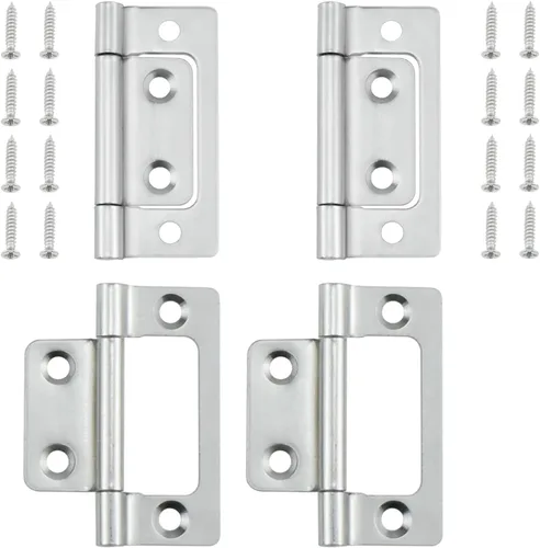 Vista 8 de SDTC Tech Paquete de 4 bisagras de puerta sin embutir con tornillos para muebles, ventanas, armarios, etc. - 2 x 0.9 pulgadas, color negro