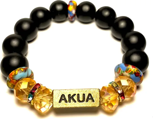 Vista 10 de Pulseras africanas tradicionales con nombre nacido en el día para mujeres de Ghana, materiales naturales, ajuste cómodo y holgado