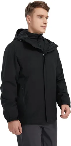 Vista 6 de CAMEL CROWN Men's Ski Jacket 3 in 1 Waterproof Winter Jacket Snow Jacket Windproof Hooded with Inner Warm Fleece Coat