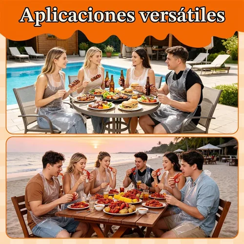 Vista 3 de Delantales desechables para adultos, delantales grandes