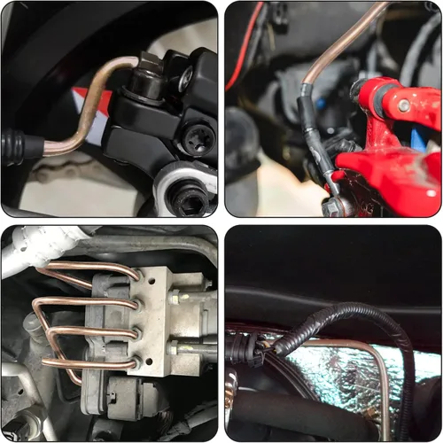 Vista 7 de MuHize Kit de línea de freno de doble tamaño (1/4 + 3/16 pulgadas), tubo de freno de níquel de cobre de 25 pies para Ford/Toyota Tacoma, resistente