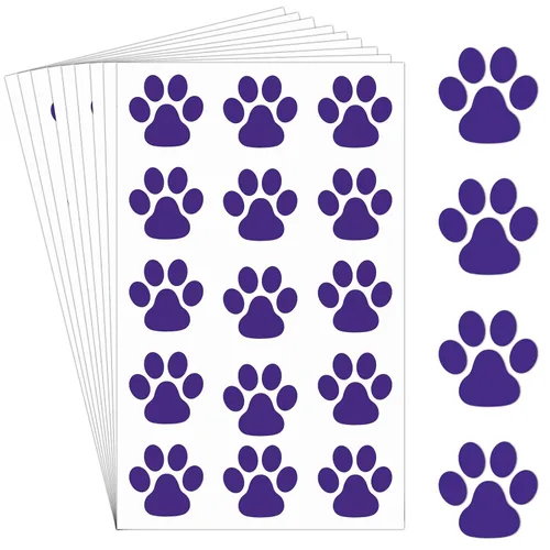 Vista 12 de Harloon 20 hojas de 300 tatuajes temporales de huellas de patas, tatuajes faciales para perros, calcomanías extraíbles para Cheer Patrol para Negro