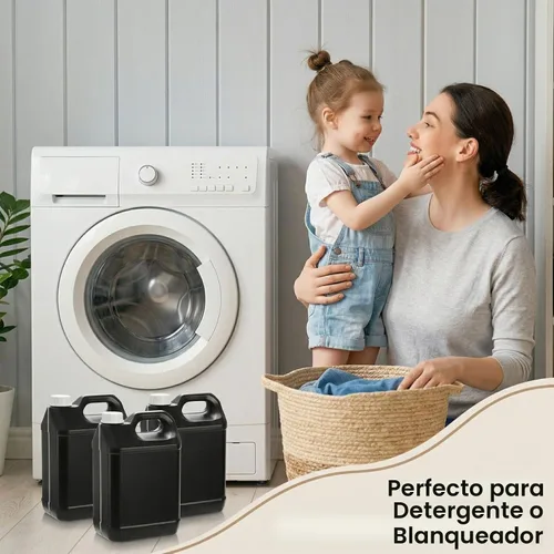 Vista 4 de Hacaroa Paquete de 3 jarras de aceite de motor de plástico con tapa, contenedor de almacenamiento estilo F de 1 galón con mango ergonómico, jarra