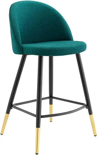 Vista 8 de Modway Taburetes de comedor tapizados de tela Cordial en Azure - Juego de 2