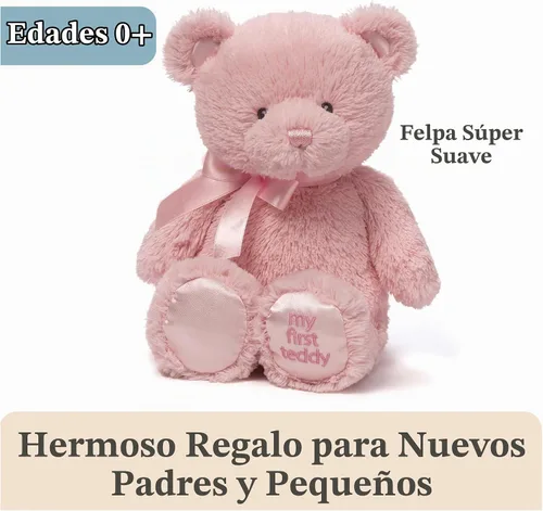 Vista 3 de GUND My First Teddy Bear - Animal de peluche rosa de 10 pulgadas para mayores de 0 años