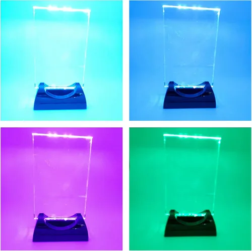 Vista 4 de Base de soporte de luz LED, base de pantalla de luces LED rectangulares, 4 cuentas de lámpara LED para pantalla de cristal, pedestal de arte