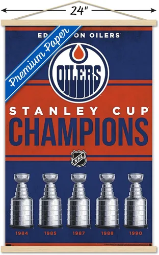 Vista 3 de Trends International NHL Edmonton Oilers - Póster de pared con marco magnético Champions 23