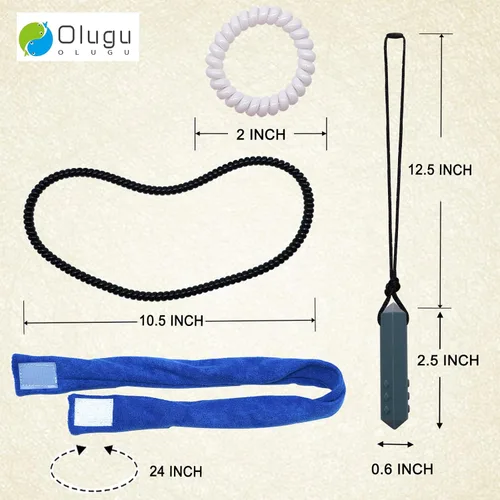 Vista 5 de Collares masticables para niños sensoriales, paquete de collar masticable para niños, niñas y adultos con autismo, TDAH, SPD, juguetes sensoriales