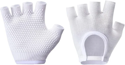 Vista 20 de Guantes de yoga antideslizantes sin dedos, ideales para pilates, barras, yoga de aire y entrenamientos de fitness, tela transpirable con agarre