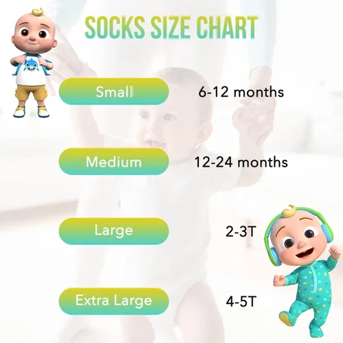 Vista 6 de Cocomelon Socks 10 Pack Baby Socks and Toddler Socks 2T-5T Cocomelon socks for Toddler Boys