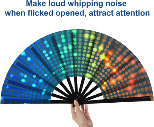 Vista 3 de Ventilador de mano plegable grande, ventilador de mano plegable para mujeres, abanicos de mano, ventilador de mano chino de Kung Fu Tai Chi