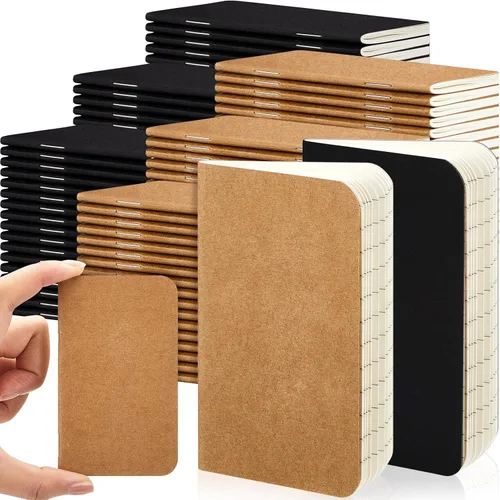 Vista 8 de Outus 90 cuadernos pequeños a granel de 2.5 x 4 pulgadas, cuadernos pequeños de papel de estraza de bolsillo de tapa suave para regalos