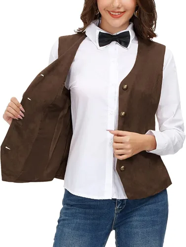 Vista 5 de GRACE KARIN Chaleco de chaleco vintage para mujer, vestido steampunk, chaqueta jacquard