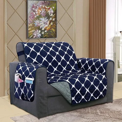 Vista 19 de Celine Linen Bloomingdale - Funda acolchada reversible de 2 tonos con bolsillos inteligentes de almacenamiento de doble cara, antideslizante, ideal