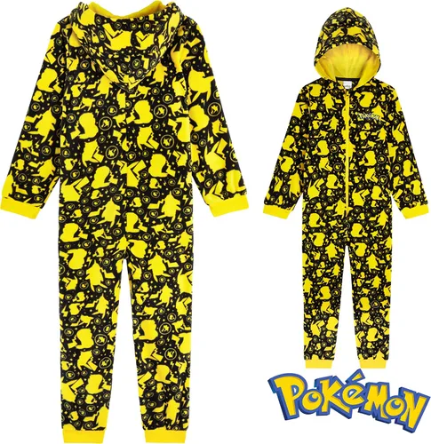 Vista 6 de Pokemon Pijama Pikachu de una pieza para adolescentes y niñas