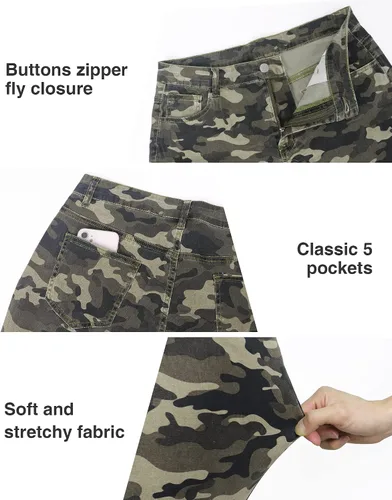 Vista 3 de Gboomo Pantalones ajustados y cónicos para mujer, talla grande, cómodos, elásticos, de cintura alta