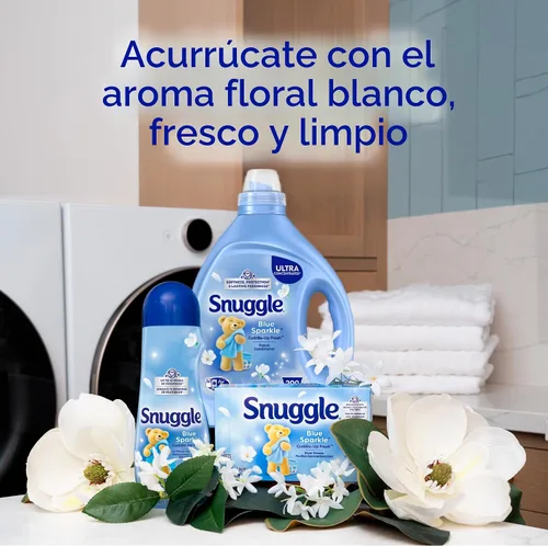 Vista 5 de Snuggle Líquido suavizante de tela, ultra concentrado, 80 onzas, 200 cargas medias, acondicionador de tela Blue Sparkle de larga duración, suaviza