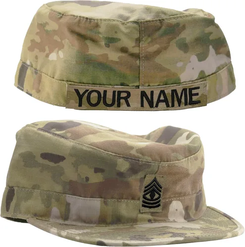 Vista 2 de Gorra de patrulla del ejército OCP con coser en rango y cinta de nombre USGI