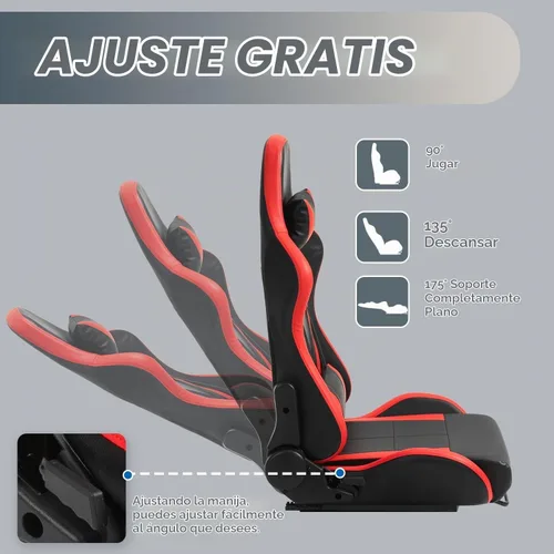 Vista 4 de Minneer Asiento de carreras de doble bloqueo, carga 400 libras ajustable