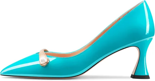 Vista 2 de Castamere Zapatos de tacón alto para mujer, con puntera puntiaguda, sin cordones, para boda, baile de graduación, casual, tacones de 3.3 pulgadas