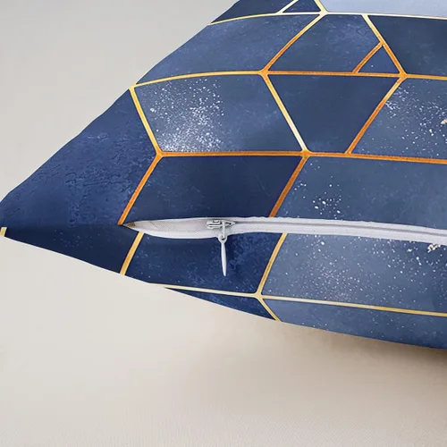 Vista 5 de Juego de 2 fundas de almohada de mármol de 16 x 16 pulgadas, fundas de cojín geométricas de mármol con diseño de panal de abeja, fundas de almohada