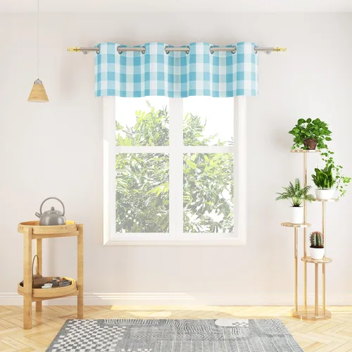 Vista 92 de Cortinas de 24 pulgadas de largo con diseño Buffalo Check Gingham Plaid para ventanas de cocina y baño, tratamiento para ventanas con 2 paneles