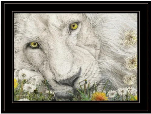 Vista 5 de Trendy Decor4U Dandy Lion by Ed Wargo - Arte de pared impreso, 18 x 14 pulgadas, color blanco