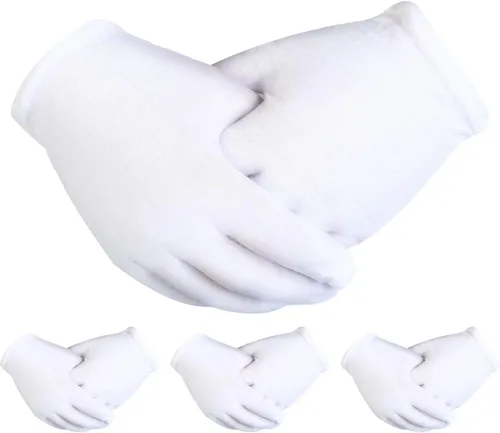 Vista 7 de SATINIOR Guantes formales de nailon para niños, guantes de vestir blancos para disfraz, espectáculos de arte, fiesta de uniformes, color blanco