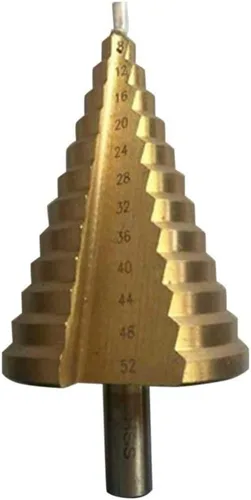 Vista 3 de Driak 0.157-2.047 in Metric HSS Titanium Surface Step Drill Bit Set para Madera Metal Materiales Duros Agujero Herramienta de Perforación