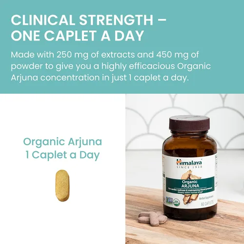 Vista 6 de Himalaya Organic Arjuna, suplemento de presión arterial para bienestar cardiovascular y salud cardíaca, 700 mg, 60 cápsulas, suministro de 2 meses