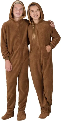 Vista 4 de Footed Pajamas - Enterizo con capucha a juego para la familia Suéteres de una pieza para niños, niñas, hombres, mujeres y mascotas, unisex, Candy