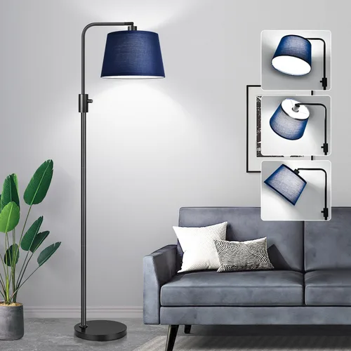 Vista 24 de Nintiue [Actualizada] Lámpara de pie regulable, bombilla LED Edison de 1000 lúmenes incluida, pantalla negra, lámpara de pie alta moderna de arco