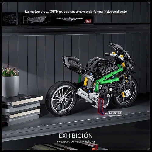 Vista 6 de Conjuntos de construcción de kits de modelo de motocicleta Mould King, kit de construcción de modelo de bicicleta 23002, juguetes de construcción