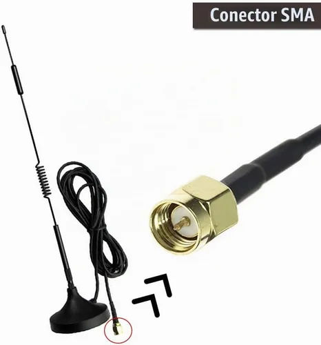 Vista 2 de Antena celular 4G LTE 12dBi 700-2700MHz con soporte magnético y soporte CPRS GSM 2.4G WCDMA 3G