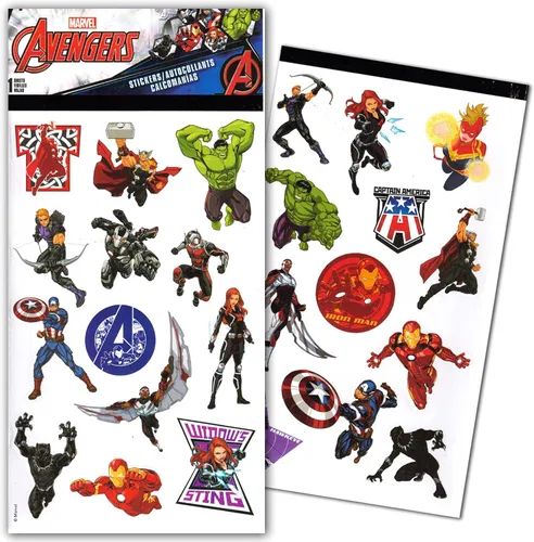 Vista 3 de Calcomanías de los Vengadores para niños, paquete de recuerdos de fiesta de los Vengadores con 100 calcomanías Kawaii de Marvel para niños y niñas