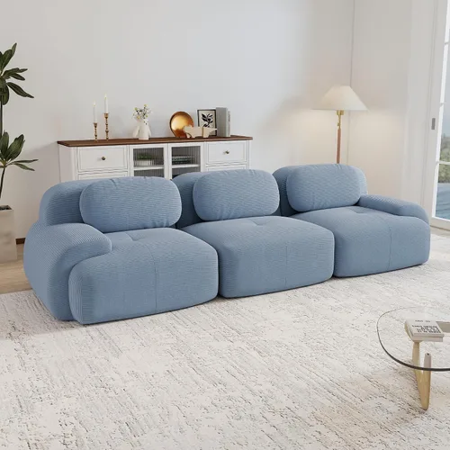 Vista 22 de Sofás seccional modular de 80" sin huesos modernos para sala de estar, juego de sofás comprimidos de 2 plazas con asiento profundo, sin necesidad
