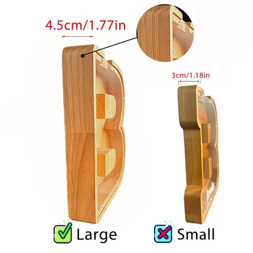 Vista 5 de Alcancía personalizada grande de madera con letras, alcancía de monedas, alcancía personalizada con nombre, puede usarse como regalo de Navidad