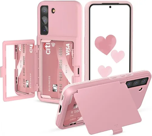 Vista 7 de Funda para Samsung Galaxy S25, Soporte De Tarjeta Kickstand Espejo Incorporado Protección Resistente A Prueba De Golpes Para Samsung Galaxy S25 6.2