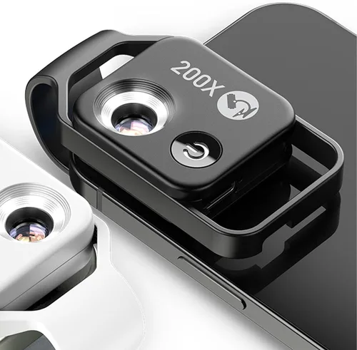 Vista 6 de 200X HD Teléfono Mini Microscopio de Bolsillo Portátil Digital Microscopio Cámara con Lente CPL para Enseñar Experimento Construido en Batería