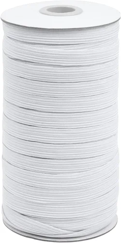 Vista 13 de Coopay Bandas elásticas planas de 45 yardas de largo, 1/2 pulgada de ancho, cuerda elástica plana para coser proyectos de bricolaje, artes y Negro