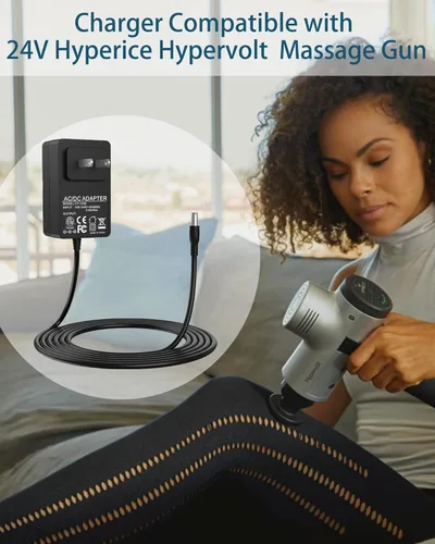 Vista 8 de Cargador 24V1A compatible con pistola de masaje Hypervolt, cable de alimentación con certificación ETL compatible con pistola de masaje Hyperice