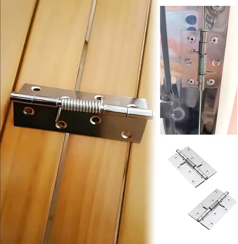 Vista 4 de Bisagras de puerta de cierre automático, bisagra cargada con resorte de acero inoxidable de 6 piezas, 2 pulgadas