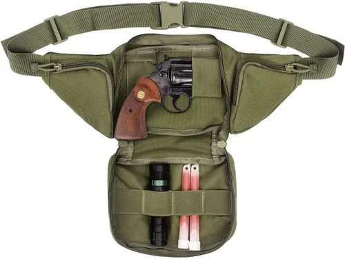 Vista 2 de LIVANS Cangurera de transporte oculto, bolsa táctica para pistola de transporte para hombre, funda de ocultación para armas de 1911 y G 17, 19, 20