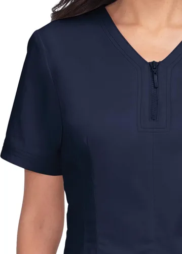 Vista 3 de Koi Stretch 1060 "Regan Zipper Neck Scrub Top-Azul Marino-XS