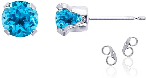 Vista 69 de Aretes de tuerca de plata de ley 925 chapados en oro de 14 quilates macizo, oro amarillo, blanco o rosa de 0.236 in Amatista
