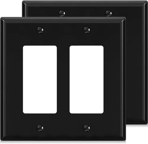 Vista 9 de ELEGRP Placa de pared decorativa para receptáculo, cubiertas decorativas de 1 gang de tamaño mediano, placas frontales de policarbonato irrompibles