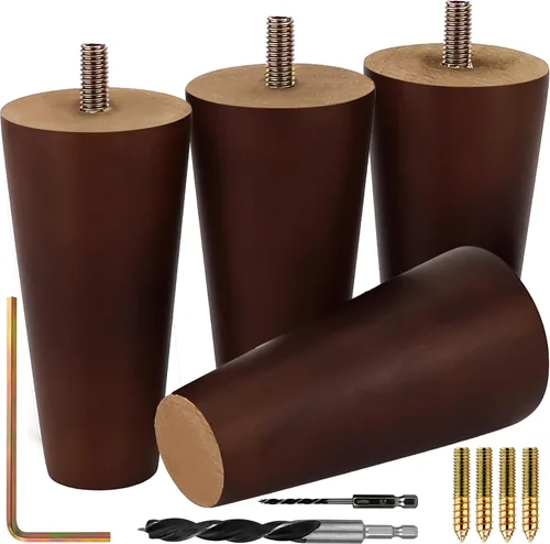 Vista 23 de Airy Abode Patas de madera de fresno prémium para muebles (kit de instalación completa): elige tu tamaño y color Ceniza
